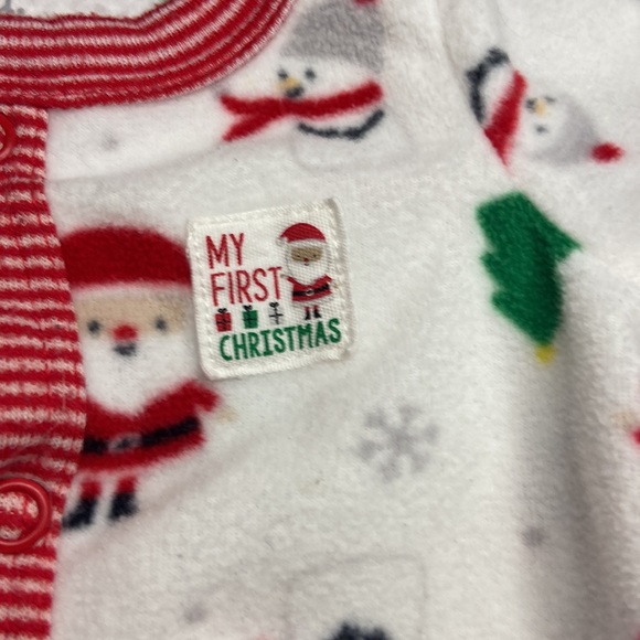 Carter’s Baby Sleeper Playsuit 2 Outfits Newborn Infant First Christmas & Dog - Picture 3 of 13